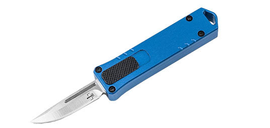 Couteau Böker Plus Micro USB OTF Blau