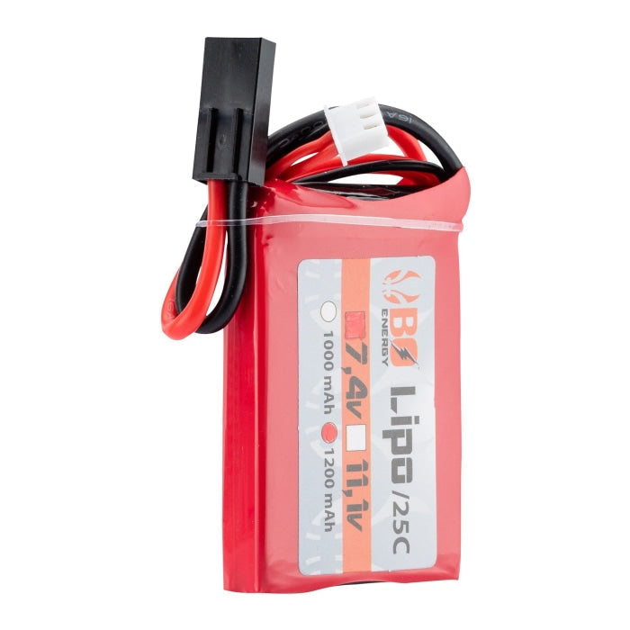 1 stick batterie Lipo 2S 7.4V 1200mAh 25C Peq A63004