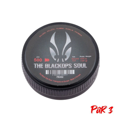 Boite de plombs Black Ops Soul à Tête pointue - Cal. 4.5 PB302P3