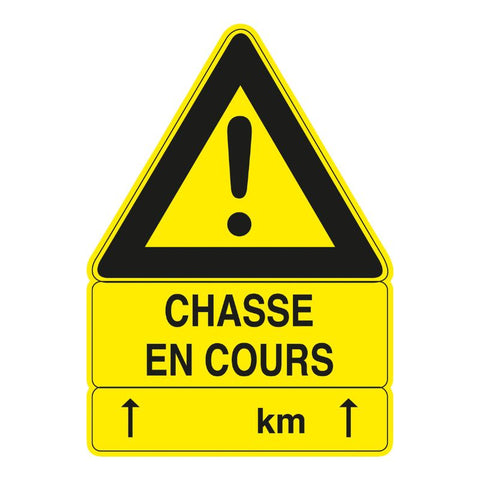 Panneau de signalisation Januel Chasse en cours Jaune - 60 x 40 cm - ChasseTir.com