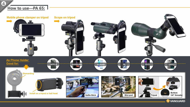 Adaptateur Digiscopie Vanguard pour Smartphone