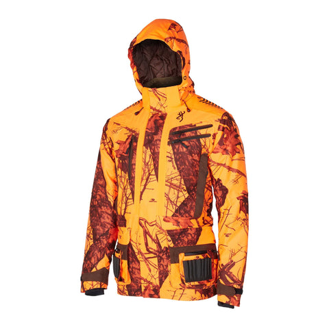 "Parka de chasse Browning XPO Pro imperméable et respirante, vert olive, conçue pour les conditions extrêmes avec technologie XPO"