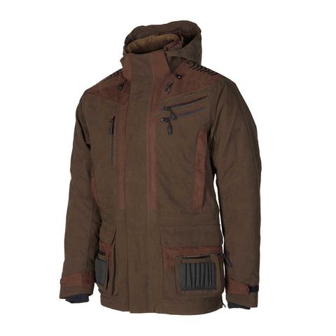 "Parka de chasse Browning XPO Pro imperméable et respirante, vert olive, conçue pour les conditions extrêmes avec technologie XPO"