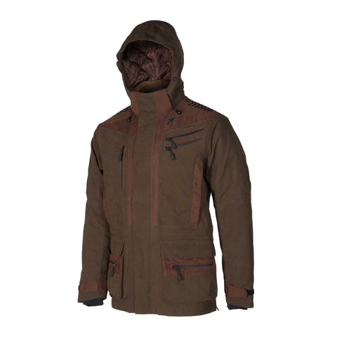 "Parka de chasse Browning XPO Pro imperméable et respirante, vert olive, conçue pour les conditions extrêmes avec technologie XPO"