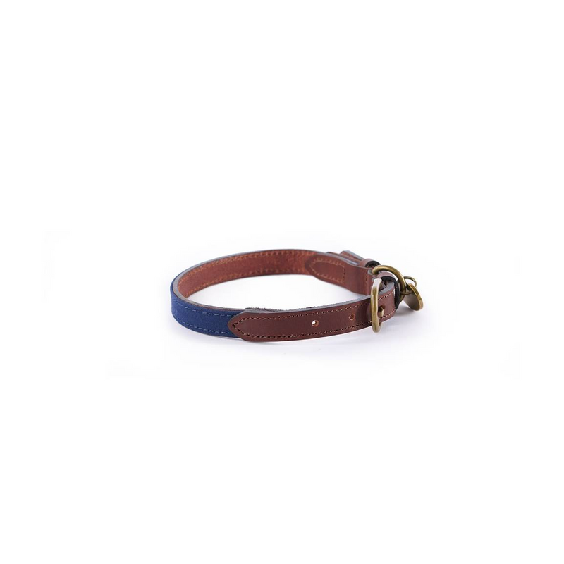 Collier pour chien Le Chameau Coton ciré/cuir