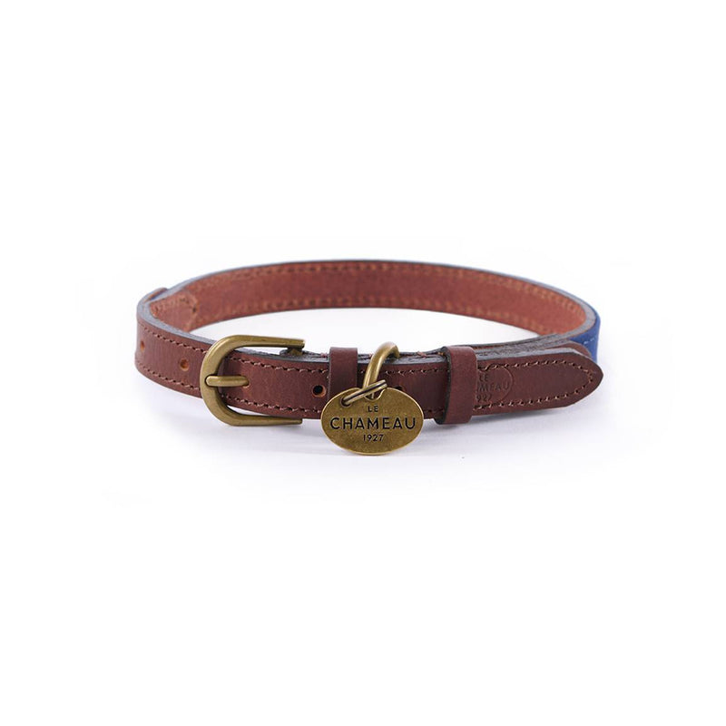 Collier pour chien Le Chameau Coton Ciré/Cuir