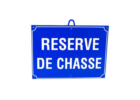 Panneau de signalisation Januel chasse réservée bleu - Dim. 28 x 20 cm - ChasseTir.com