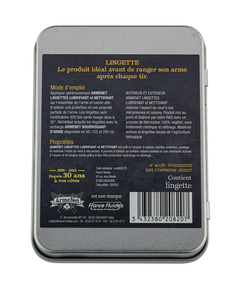 Lingettes Lubrifiant et Nettoyant Armenet Petit Modèle - ChasseTir.com