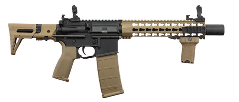 Replique Lancer Tactical AEG LT-19 GEN2 Silencer PDW 1J Tan/Noir