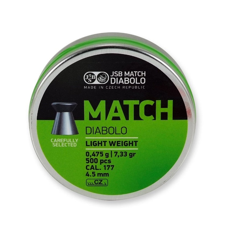 Boîte de 500 plombs JSB Diabolo Green Match Light - Cal. 4.5