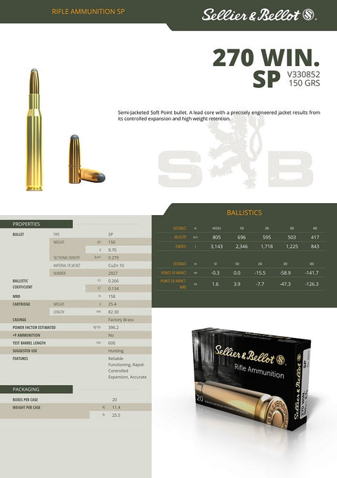 Balles S&B - Cal. 270 Win. SP - ChasseTir.com