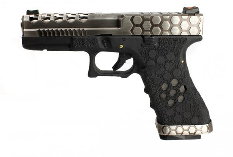 Réplique AW Custom GBB VX0100 HEX CUT Noir/Silver - ChasseTir.com