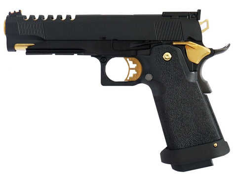 Réplique AW Custom Hi-Capa 5.1 HX2701 Full Gaz GBB Noir & Or - ChasseTir.com