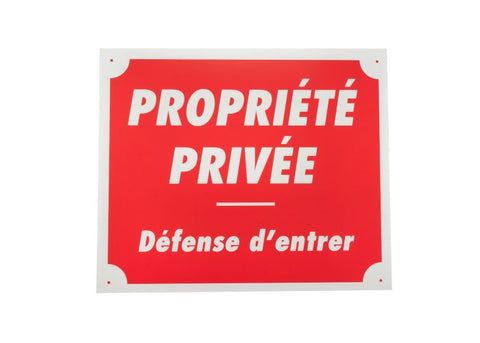 Panneau de signalisation Januel Propriéte privée défense d'entrer - 25 x 30 cm - ChasseTir.com