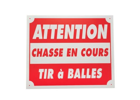 Panneau de signalisation Januel Chasse en cour tir à balles 25x30 cm - ChasseTir.com