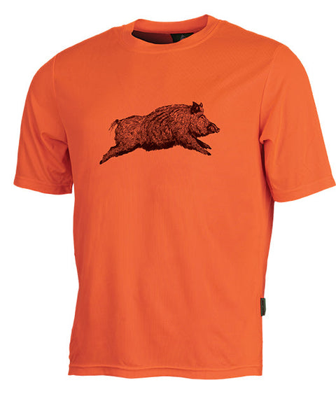 T-shirt femme Treeland orange sanglier T009 - ChasseTir.com