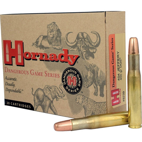 Balles Hornady Dangerous Game 404 Jeffery 423 400GR DGS 773711