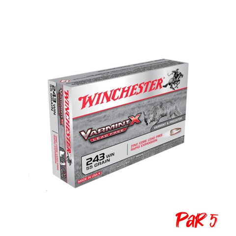 Balles Winchester Varmint X Lead Free - Cal. 243 Win. CX243PLFP5