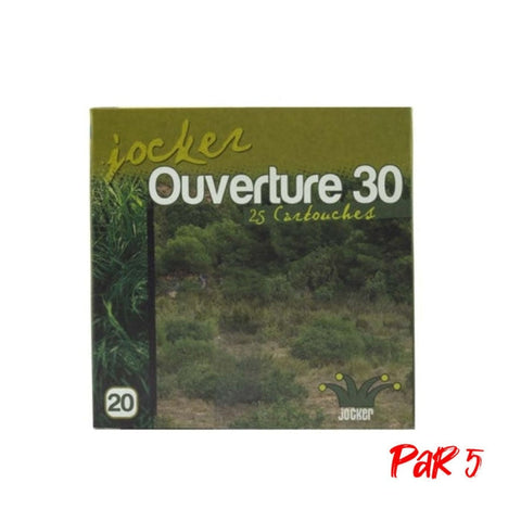 Boîte de 25 Cartouches Jocker Ouverture 30 BG - Cal. 20/70/16