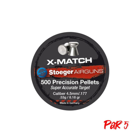 Boite de plombs Stoeger X-match tête plate 0.53 g - Cal. 4.5