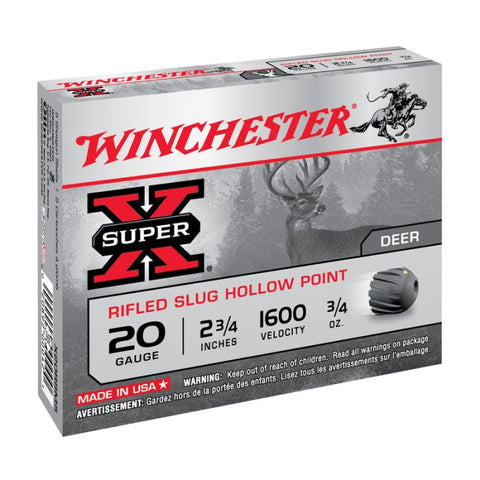 Cartouche Winchester à balles Super-X Rifled - Cal. 20/70 CX20RSM5