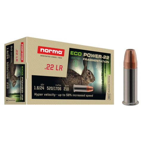 Cartouches Norma Eco Power-22 RN - Cal. 22 LR 62100276