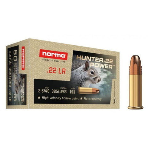 Cartouches Norma Hunter-22 Power HP - Cal. 22 LR 62100275