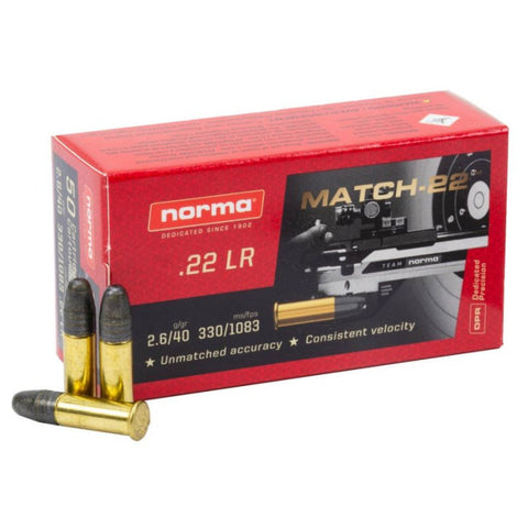 Cartouches Norma Match-22 LRN - Cal. 22 LR 62100270