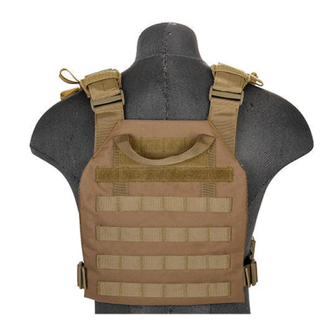 Gilet léger Lancer Tactical Plate carrier Coyotte Brown 1000D A68611