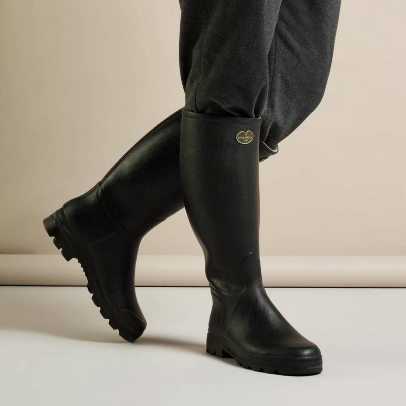 Bottes noir Le Chameau Saint Hubert Doublees cuir ChasseTir