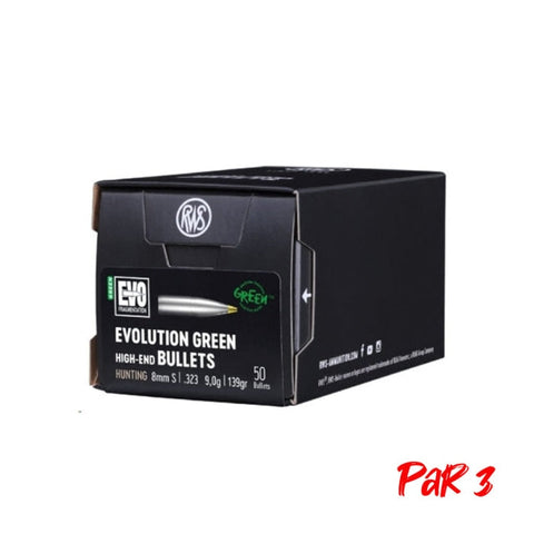 Ogives RWS S Evo Green - Cal. 8 mm 2318522P3