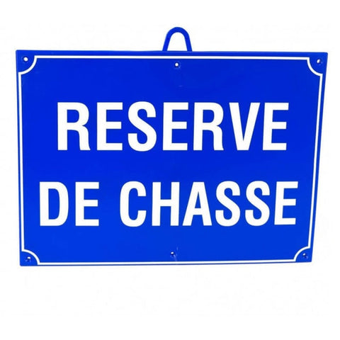 Panneau de signalisation Januel Réserve de chasse bleu - 28 x 20 cm