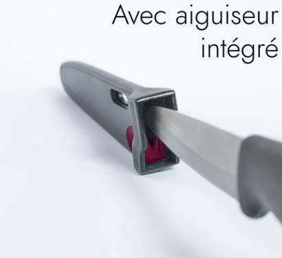 Couteau CMP Paris avec aiguiseur intégré - 23 cm