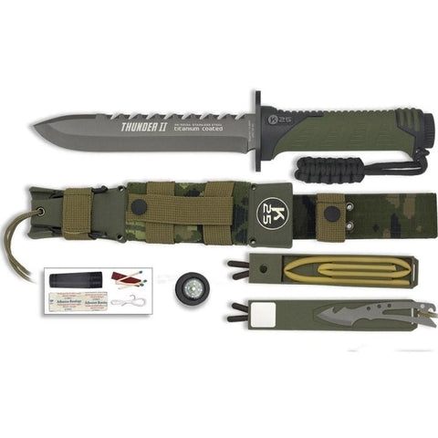 Couteau de surive K25 Thunder II camo vert LC9156