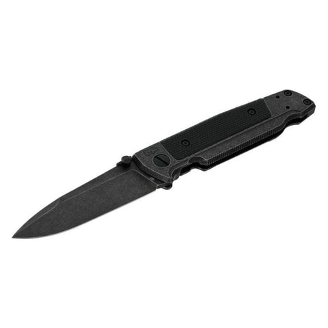 Couteau pliant Walther Q5 Steel Frame Folder blackswash serrated