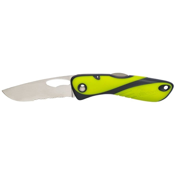 Couteau Wichard Offshore Lame Mixte Fluorescent Vert - Lame 80mm