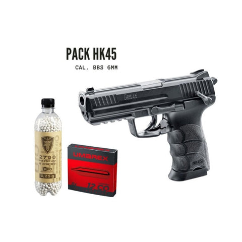 Pack Heckler & Koch HK45 bbs 6 mm co2 <2 J 2.5978PACK