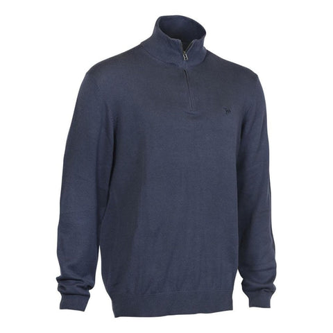 Pull col zippé Verney Carron Week-end - Bleu LVPU122BS